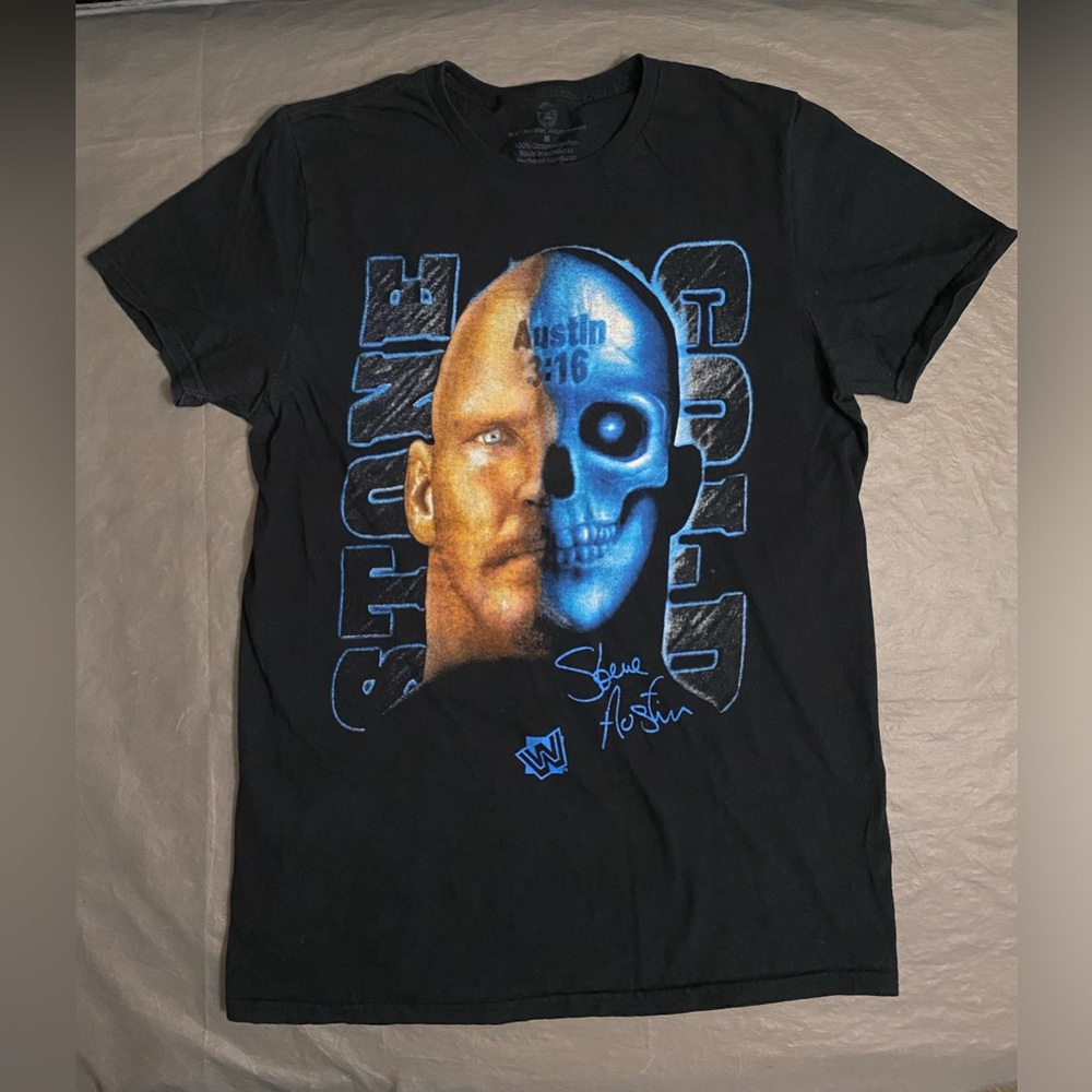 WWF Stone Cold Steve Austin T Shirt size Medium Skull Cyborg Wrestling